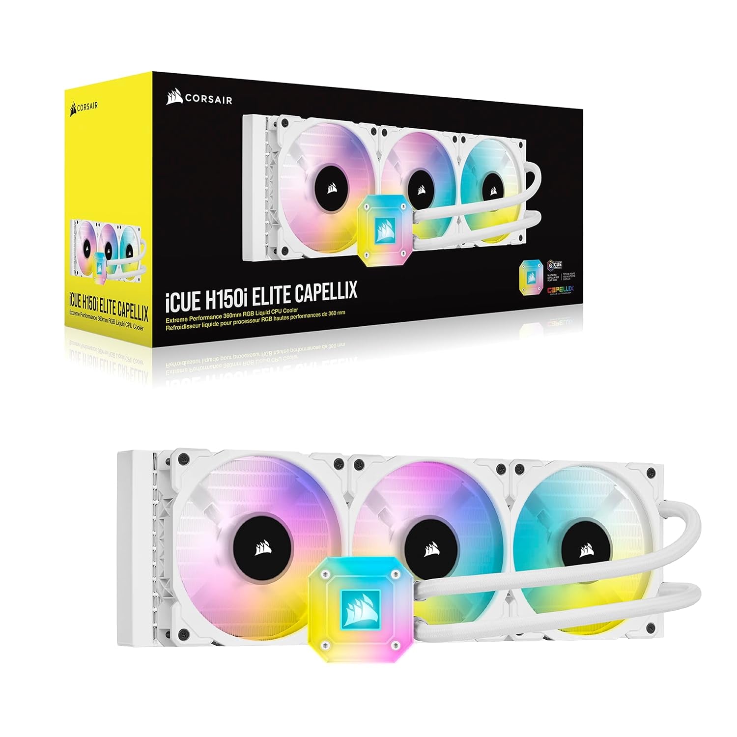 Icue H150I Elite Capellix Liquid CPU Cooler - White